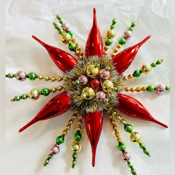 Vintage repurpose handmade one-of-a-kind Other - Tree topper Vintage repurposed Colorful Holiday Christmas tree topper